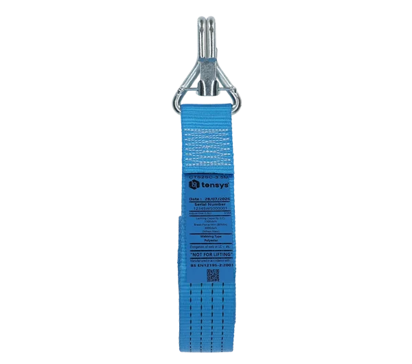 Blue · 50mm · 3.5 metre Strap · Claw Hook with safety catch