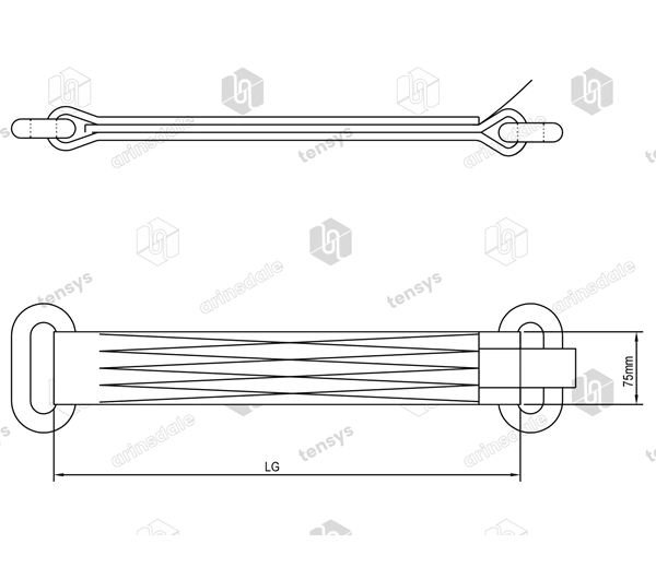 75mm · 10,000daN · Steel Eye Diverter Strap