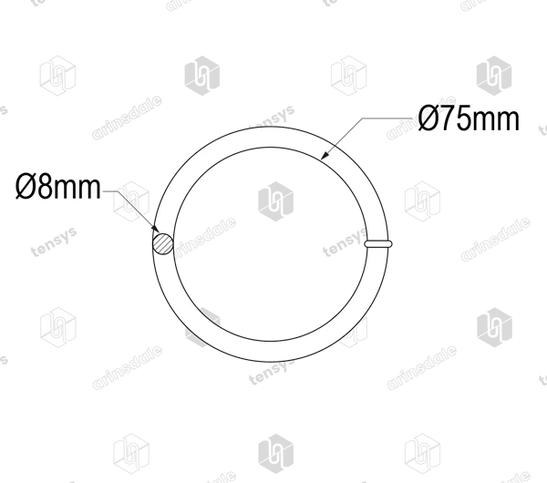 75mm · 1200daN · Round Ring