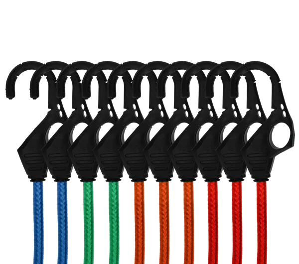 10 Pack of Bungee Cords with Hooks