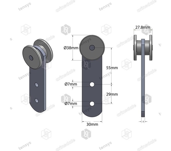 Tensys® · Side Curtain Rollers · 38mm