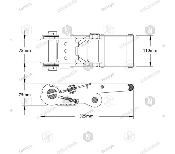 Tensys® · 75mm · 10,000daN · Long Wide Handled Ratchet · LWH