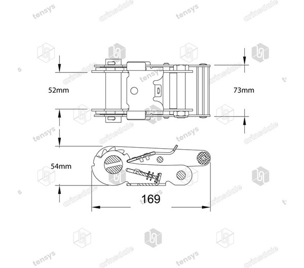 50mm · 5000daN · Narrow Handled Ratchet · NH