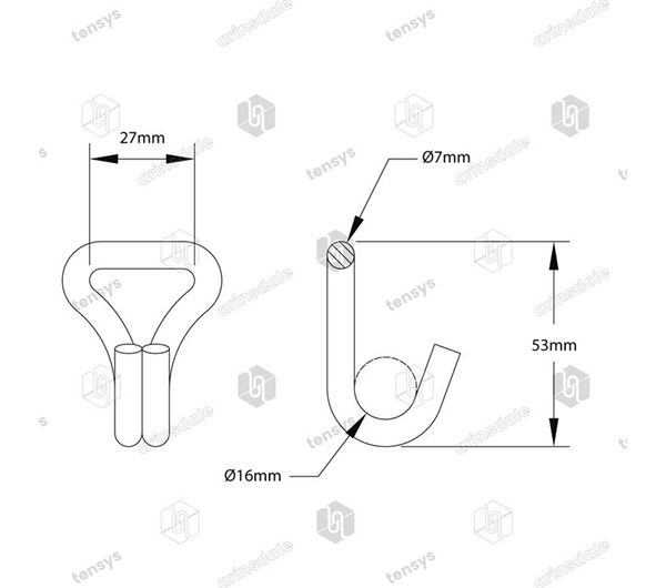 Tensys® · 25mm · 1500daN · Claw Hook