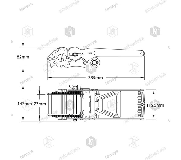 Tensys® · 75mm · 10,000daN · Ergonomic Ratchet · EK