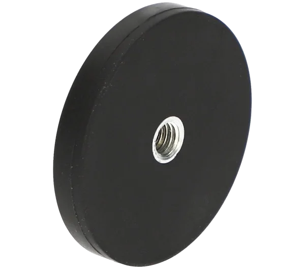 Rubber Coated Magnet with Internal Thread - 43mm
