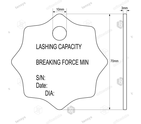 Tensys | LCTAGAL | Aluminium ID Tag for Lashing Chains