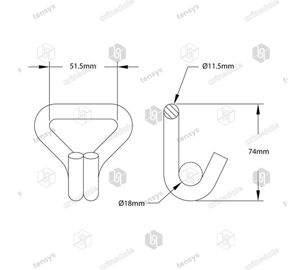Tensys® · 50mm · 5000daN · Claw Hook