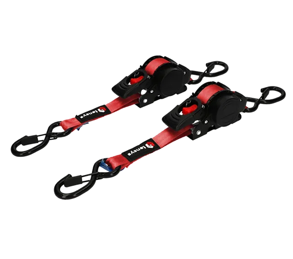 25mm Wide Auto-Retract Ratchet Tie Down Straps (2-Pack)