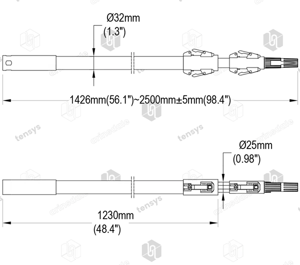 Glass Fibre Pole compatible with corner protector/strap positioning attachments