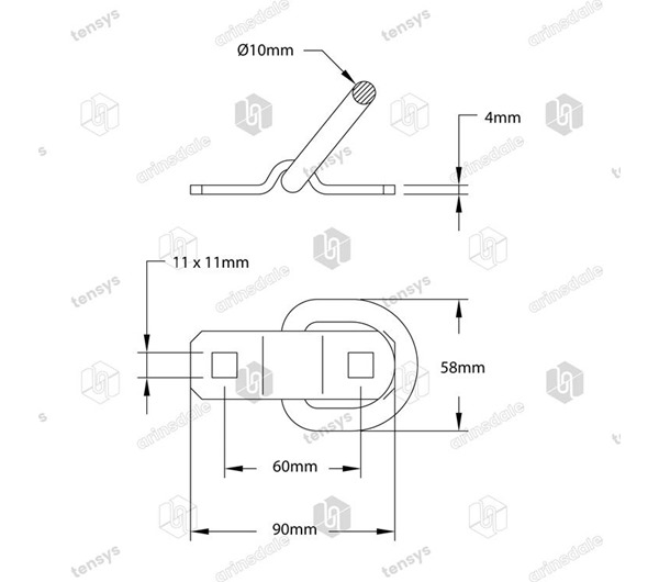 Tensys® · Lashing Ring - Bolt On · 2500daN