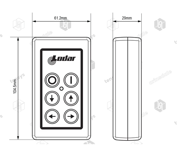 Lodar · Wireless Radio Remote System · 4 Function Transmitter Only