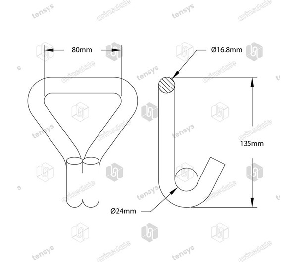 75mm · 10,000daN · Claw Hook