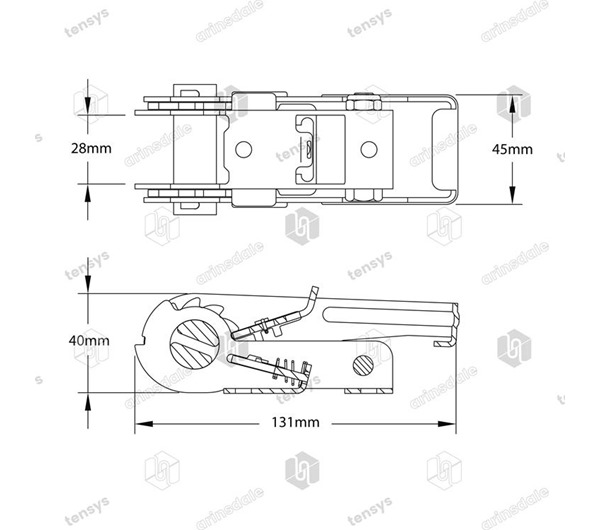 25mm · 1500daN · Narrow Handled Ratchet · NH
