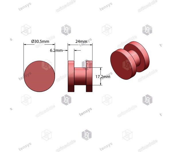 Tensys® · Bobbin Roller Only · Red
