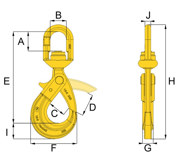 Hack8 Swivel Self Locking Hook