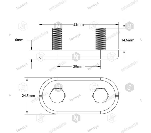 Tensys® · Buckle Fixing Plate · 28.2mm