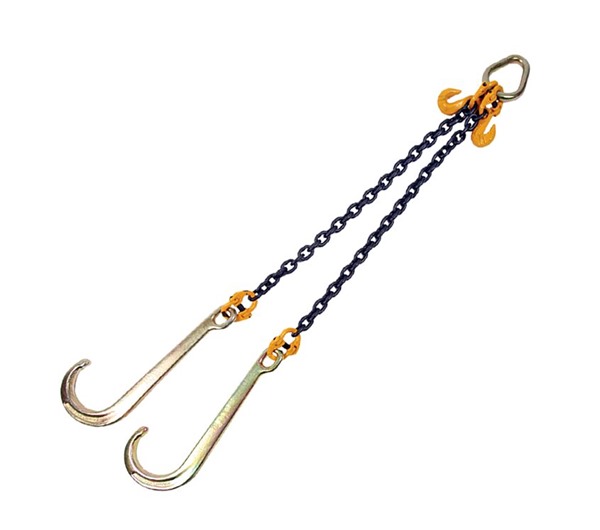 Tensys® · J Hook V-Assembly with Chains for Winching 5000 daN (Kg) Min Break Force