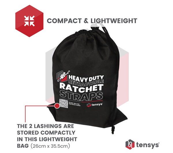 50mm Retractable Ratchet Straps (2-Pack) – Heavy Duty Auto Self-Retracting Tie Down Straps