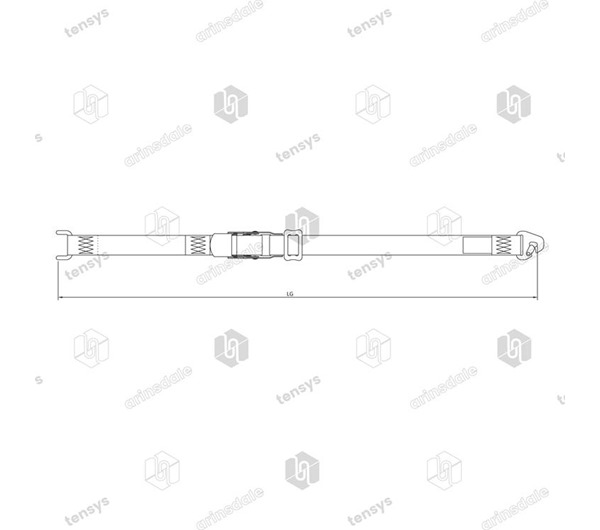 Tensys® · 50mm · 700daN · OB+TBS · Curtainside Internal System · Closed Rave Hook + Snap Hook