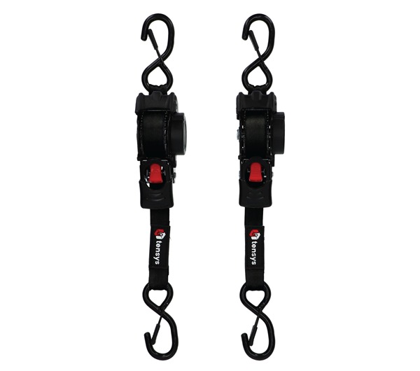 Auto-Retract Ratchet Tie Down Straps (2-Pack)