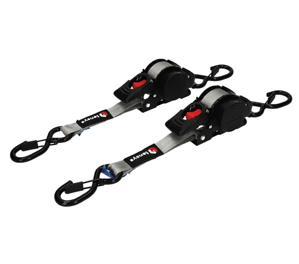 25mm Wide Auto-Retract Ratchet Tie Down Straps (2-Pack)