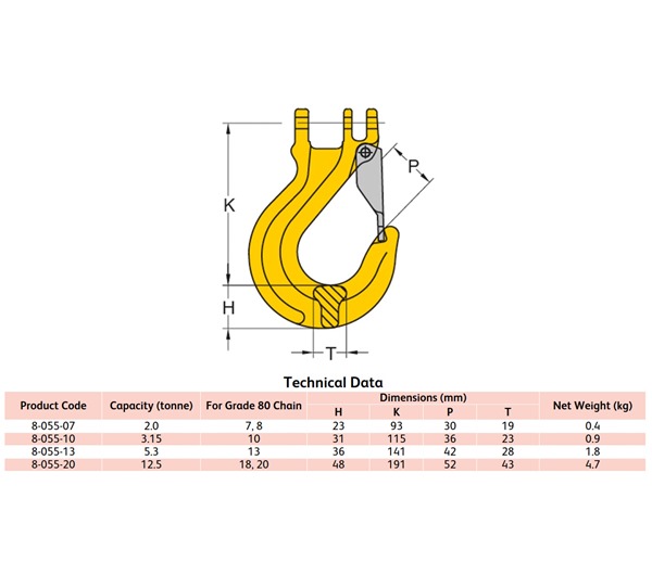 Yoke 8-055 G80 Coupling Sling Hook