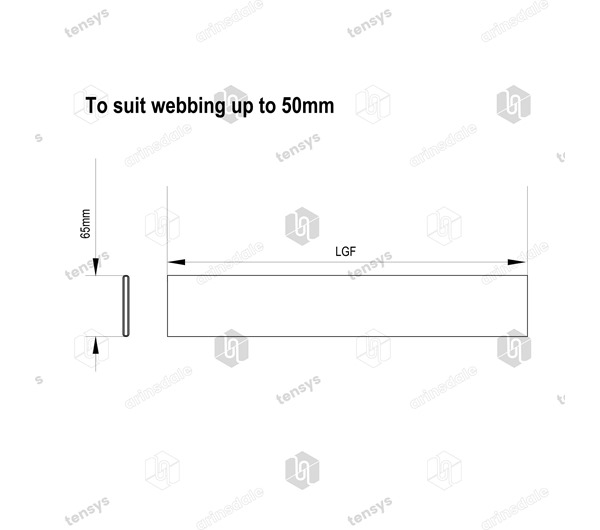 Tensys® · Yellow · Tubular PVC Wear Sleeve · For 50mm Webbing