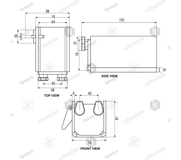 Load Bar Cups to suit 60mm x 40mm load bars - Clip and Bar (1806 Bar Type)