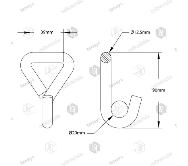 Tensys® · 35mm · 3000daN · Claw Hook - Single