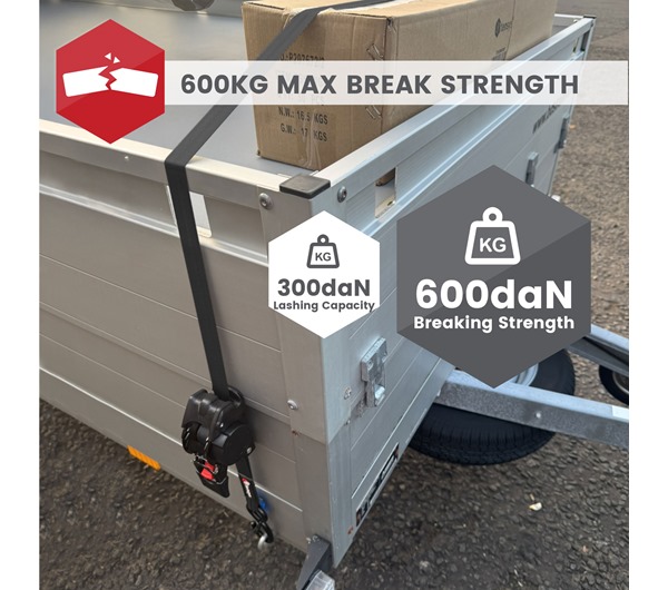 25mm Wide Auto-Retract Ratchet Tie Down Straps (2-Pack)