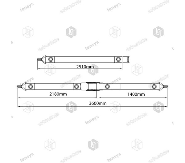 Tensys® · 50mm · 700daN · OB · Box Van Internal Strap · Claw Hooks