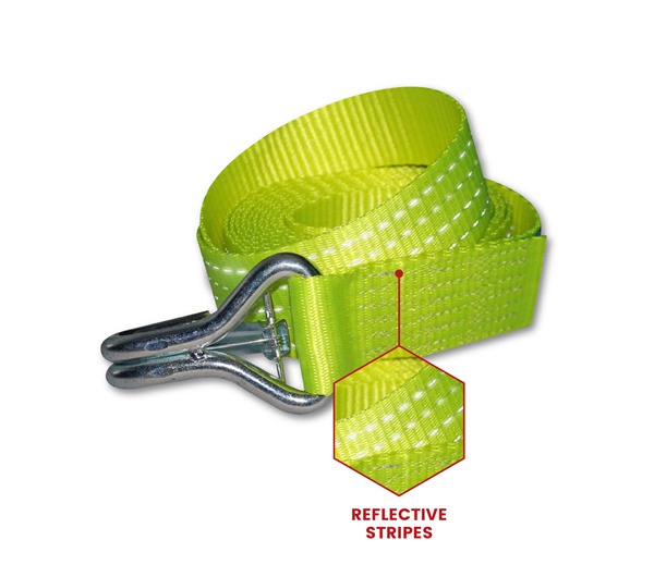 Hi vis 50mm wide car transporter ratchet tensioner straps