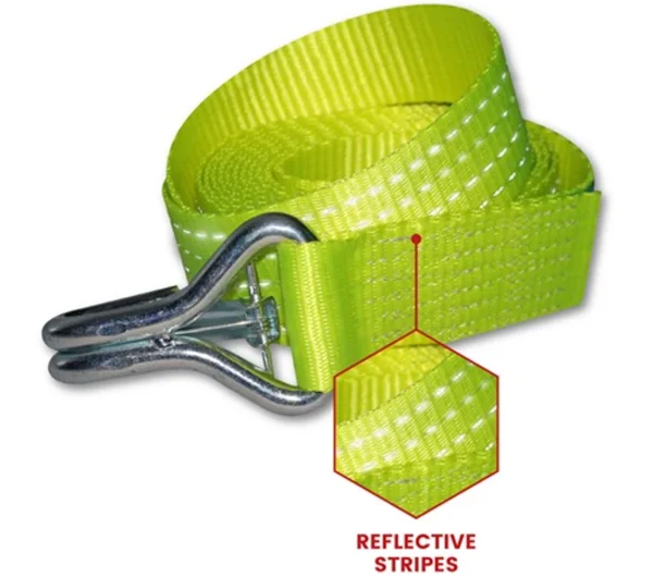 Hi vis 50mm wide car transporter ratchet tensioner straps
