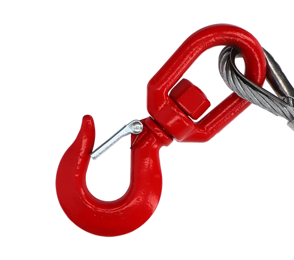 Winch Wire Ropes · 2T Red Swivel Hook Complete with Safety Catch