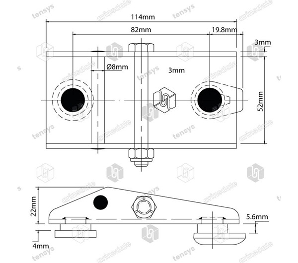 Tensys® · 50mm · 3000daN · Two Pin Shoe