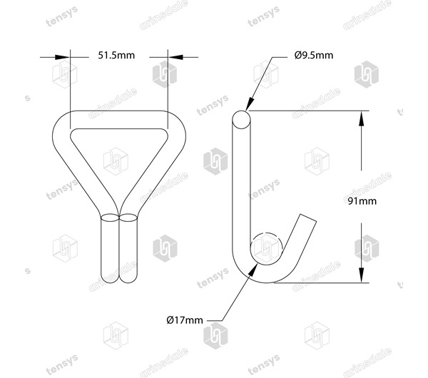 Tensys® · 50mm · 3000daN · Claw Hook
