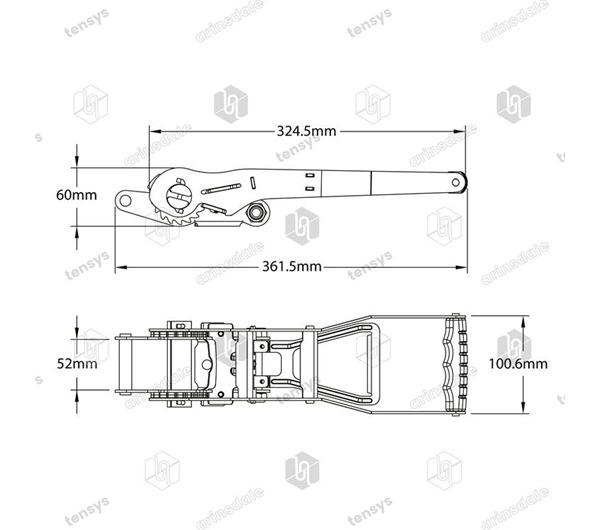 Tensys® · 50mm · 5000daN · Ergonomic Ratchet · LWH
