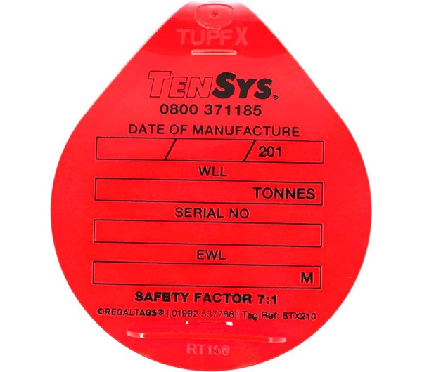 Tensys® · Regal Tags · Sling ID Tie Tag · Red