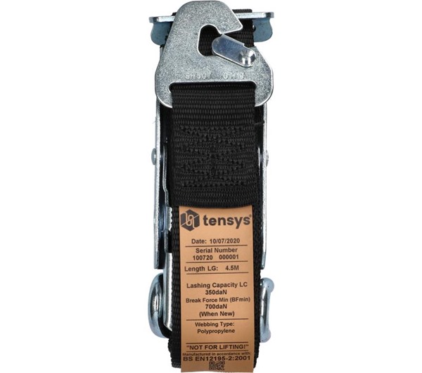 Tensys® · 50mm · 700daN · OB+TBS · Curtainside Internal System · Closed Rave Hook + Snap Hook