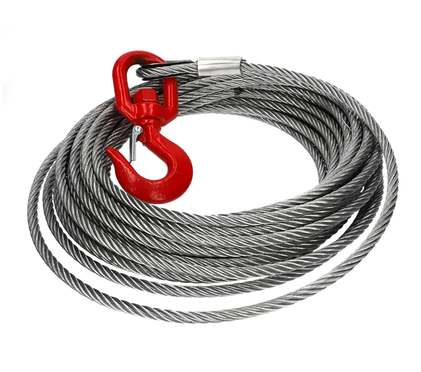 Winch Wire Ropes · 2T Red Swivel Hook Complete with Safety Catch