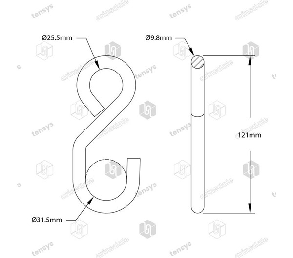 Tensys® · 25mm · 1000daN · S-Hook