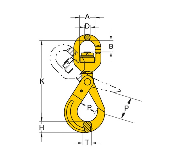 Yoke 8-027N G80 Swivel Self Locking Hook