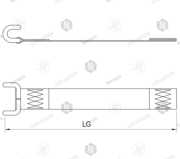 45mm · Curtainside Bottom Strap · Closed Rave Hook · Blue