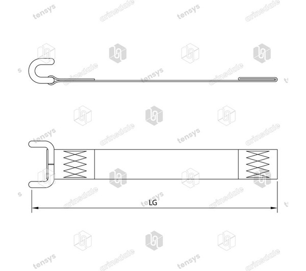 Tensys® · 45mm · Curtainside Bottom Strap · Closed Rave Hook · Blue