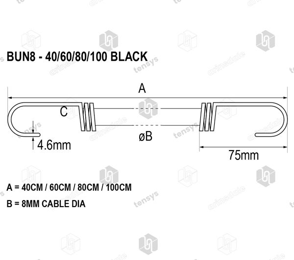 8mm · Bungee Cords · 40daN