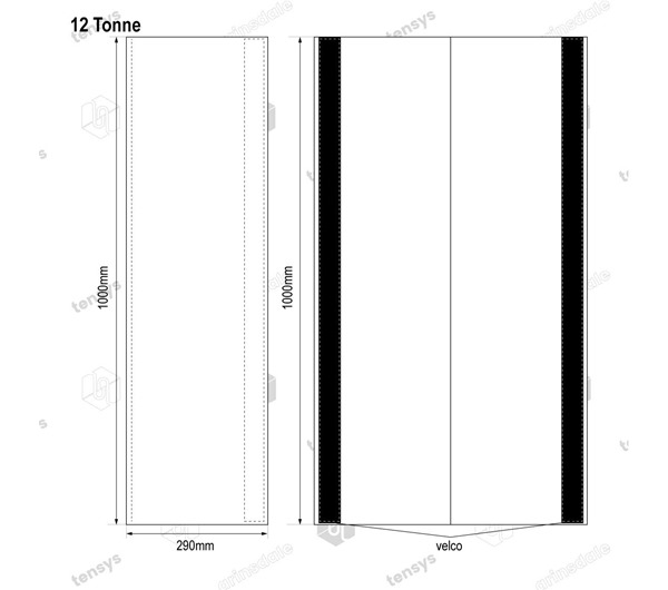 1 .0m Wear Sleeve for a Flat Web Sling 12 Tonne x 0.3m wide