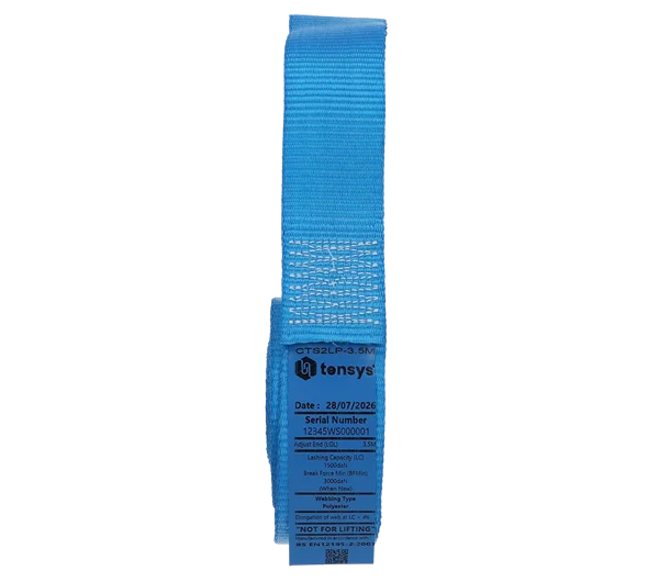 Blue · 50mm · 3.5 metre Strap · 150mm sewn flat loop