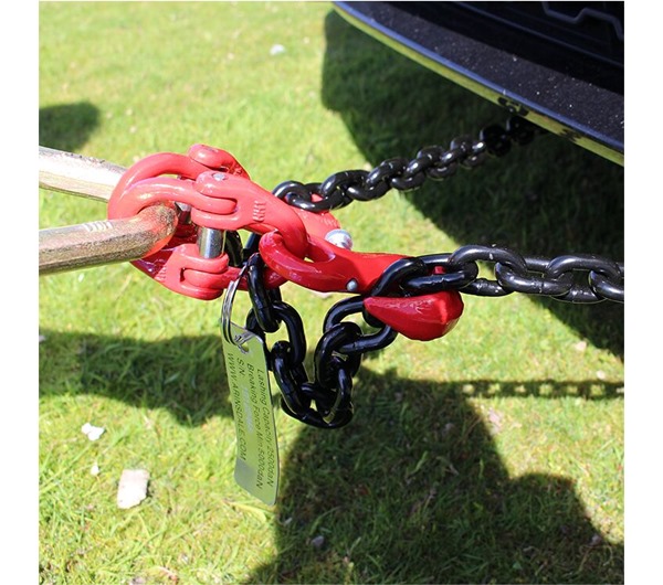 Tensys® · J Hook V-Assembly with Chains for Winching 5000 daN (Kg) Min Break Force