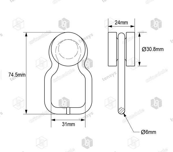 Bobbin Roller with Waisted Ring · Red